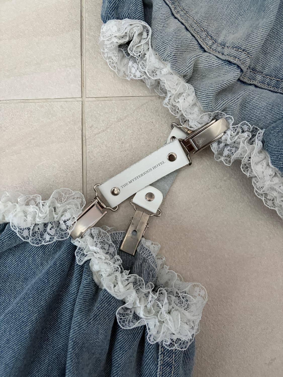 더미스테리어스호텔 가터 데님팬츠 상품이미지3