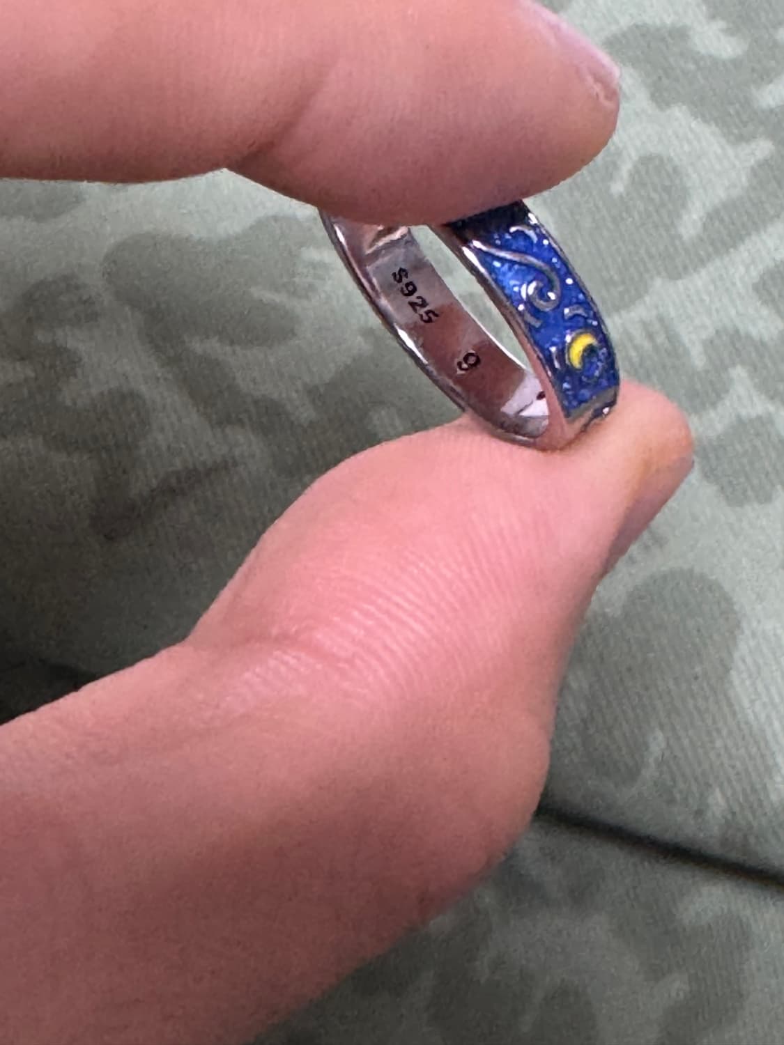 반고흐의 달이 보이는 밤 S925 스틸 반지 19호(내경 19mm) 상품이미지4