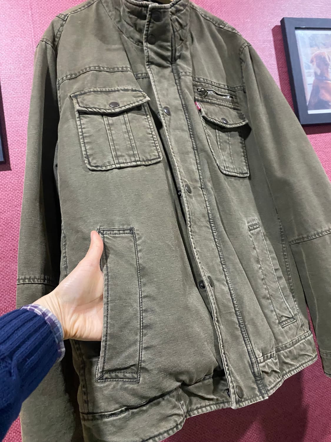 리바이스 올리브 카키 남성 퀼팅 자켓XL 상품이미지7