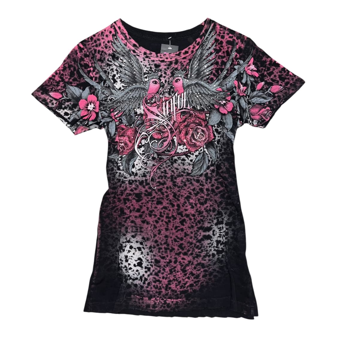 y2k호피 큐빅 프린팅 반팔티 y2k펑크 상품이미지1