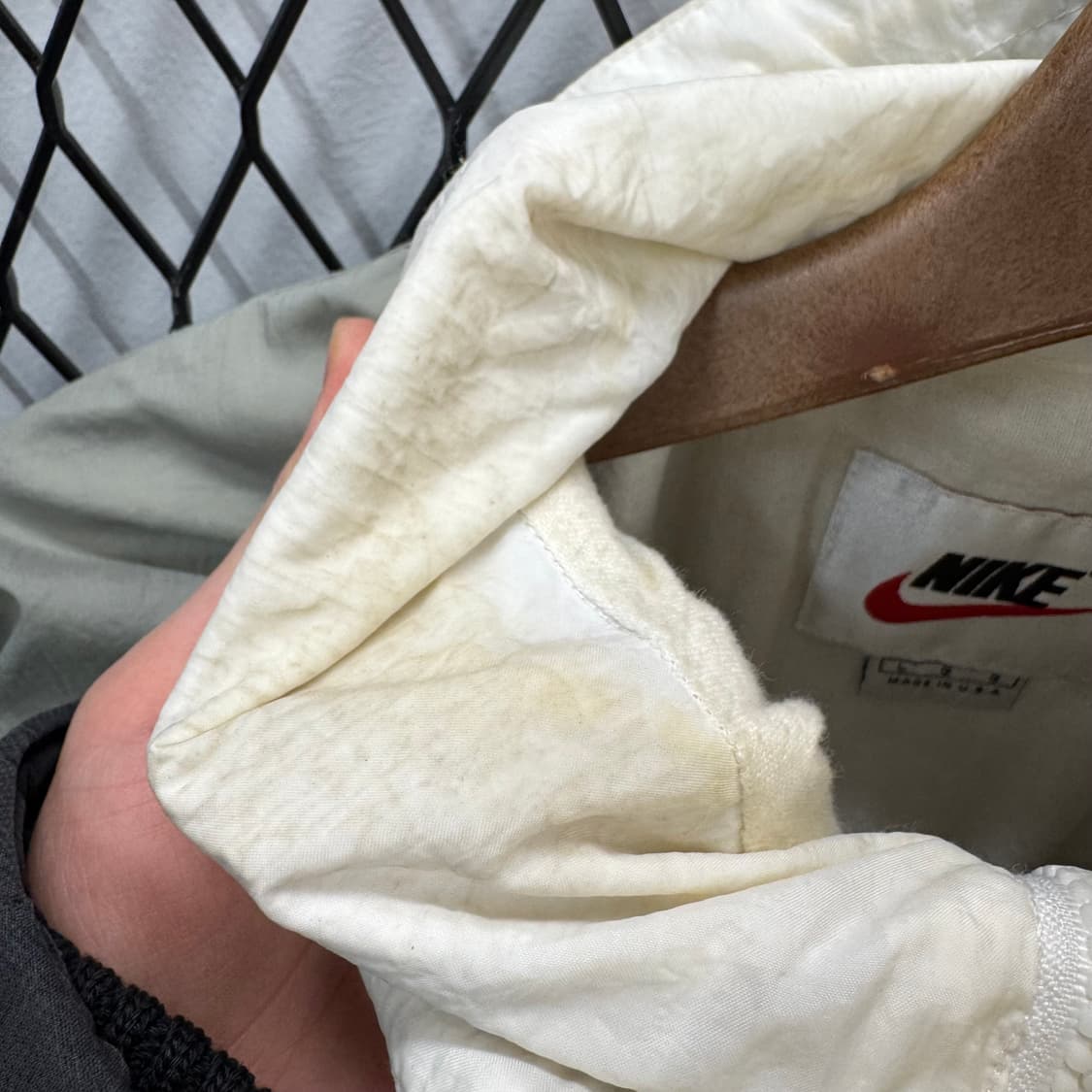 90s 나이키 올드스쿨 바람막이 레트로 아노락 컬러블록 레드 화이트 상품이미지7