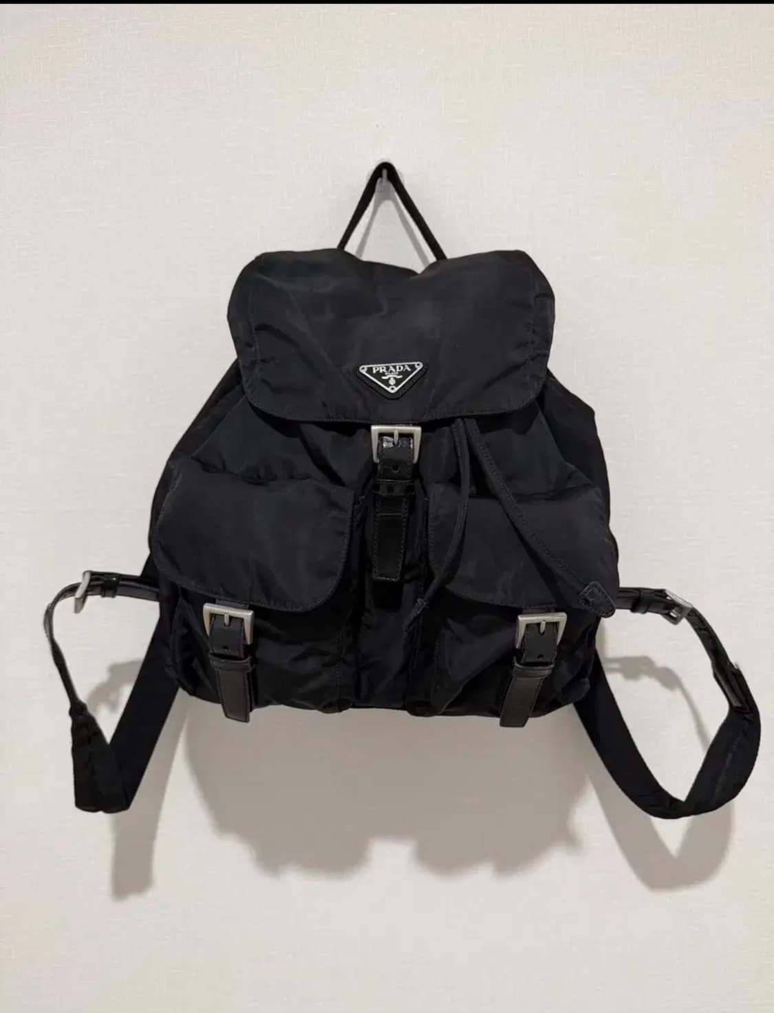정품 프라다 포코노 나일론 블랙 투포켓 백팩 상품이미지7