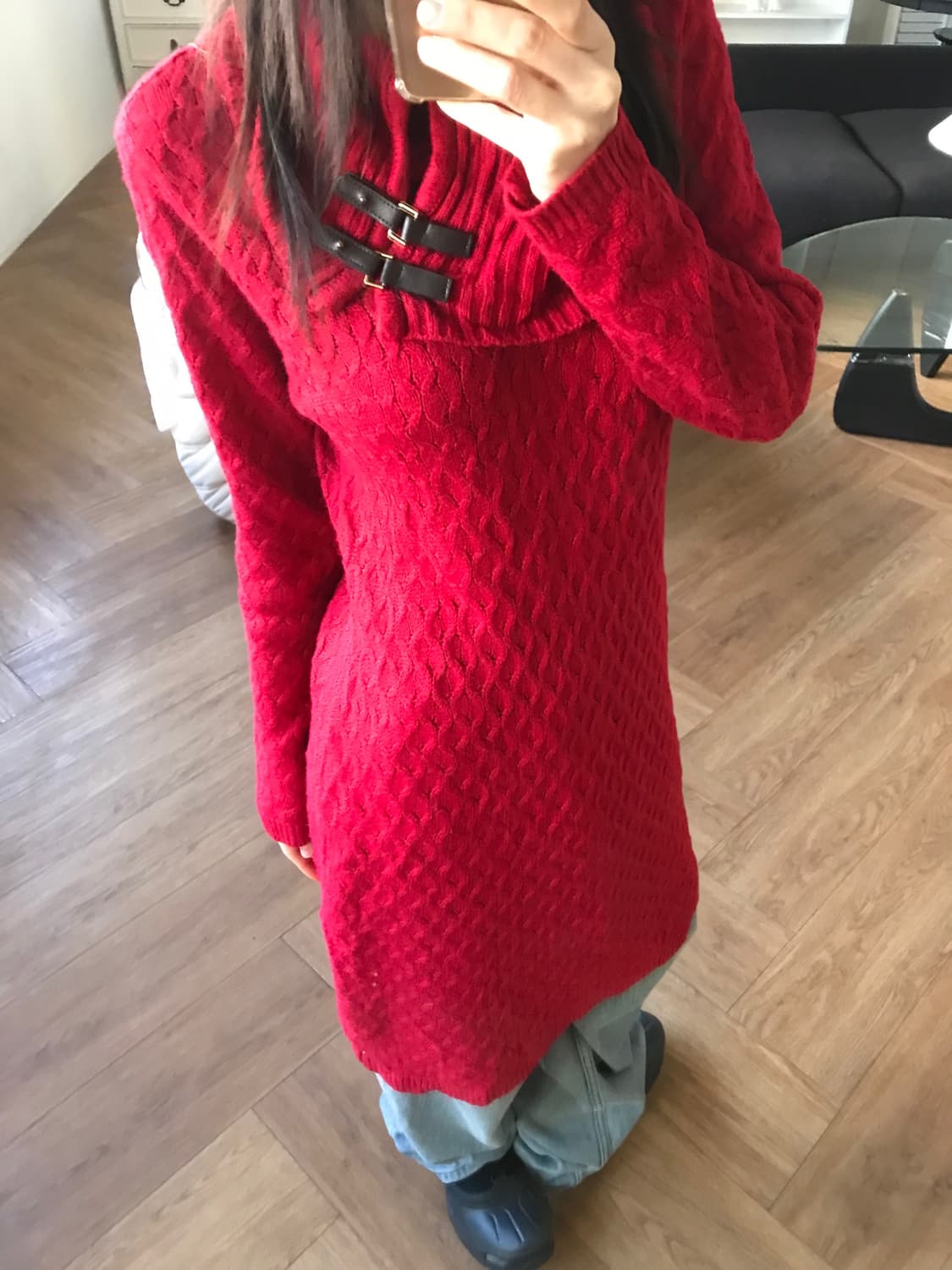 vintage turtle neck knit one-piece 상품이미지2