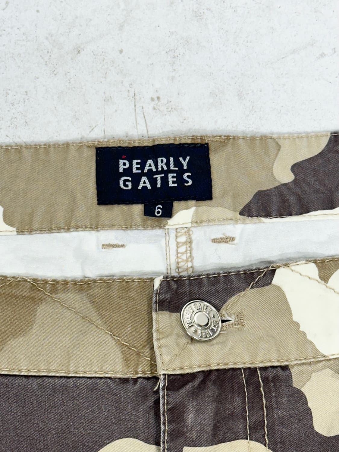 일본 빈티지 베이지 카모 밀리터리 카고 와이드 팬츠  상품이미지7