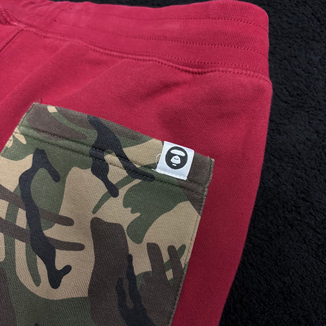 M 에이프 베이프 AAPE 레드 스웻 조거팬츠 상품이미지5