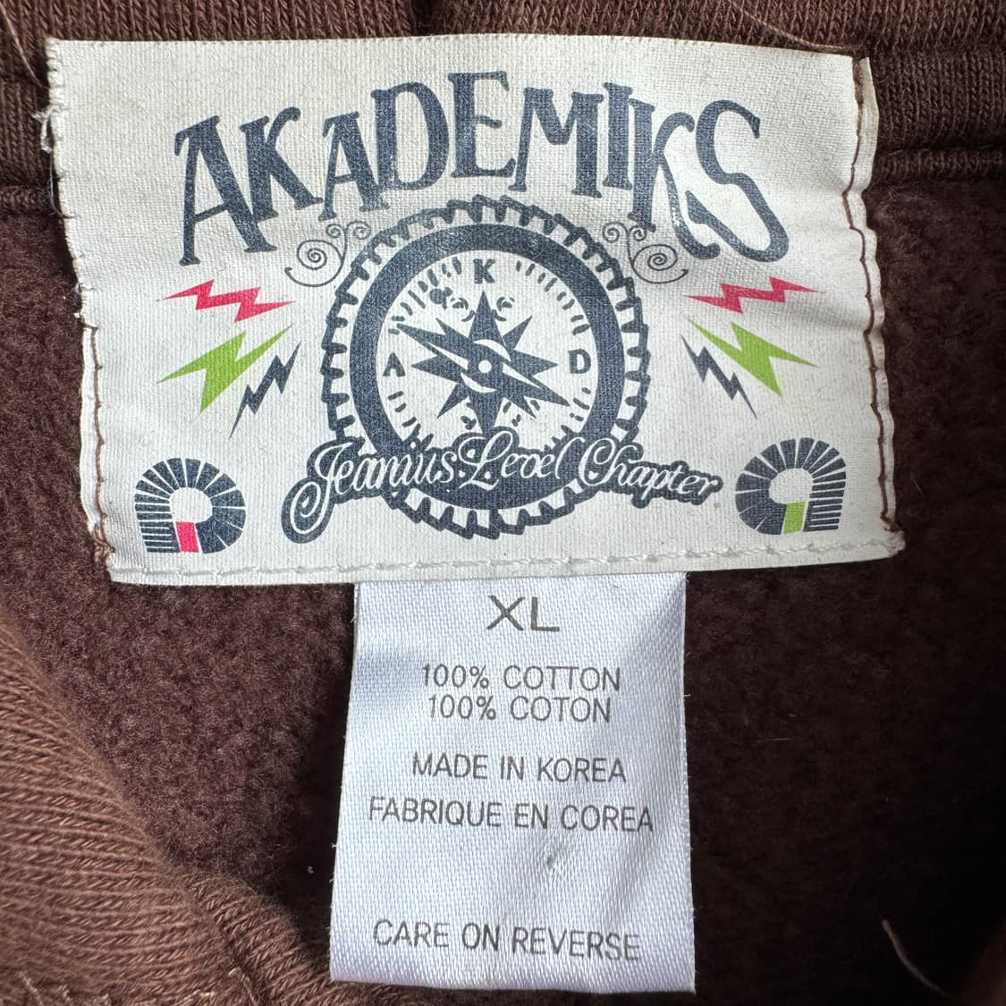 아카데믹스 Y2K 올드스쿨 오버핏 후드집업 브라운 상품이미지5