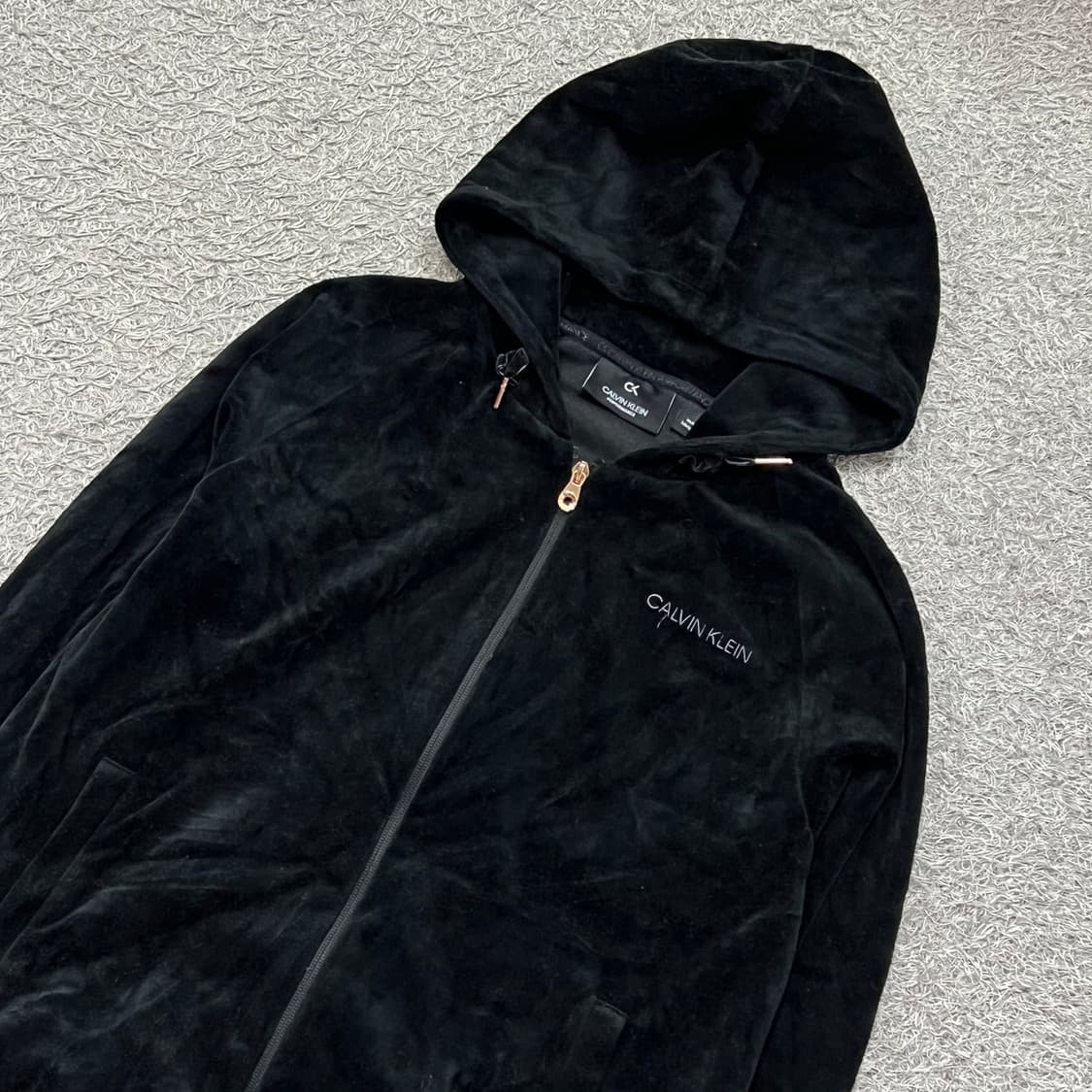 [우먼105] 캘빈클라인 벨벳 후드집업 상품이미지1