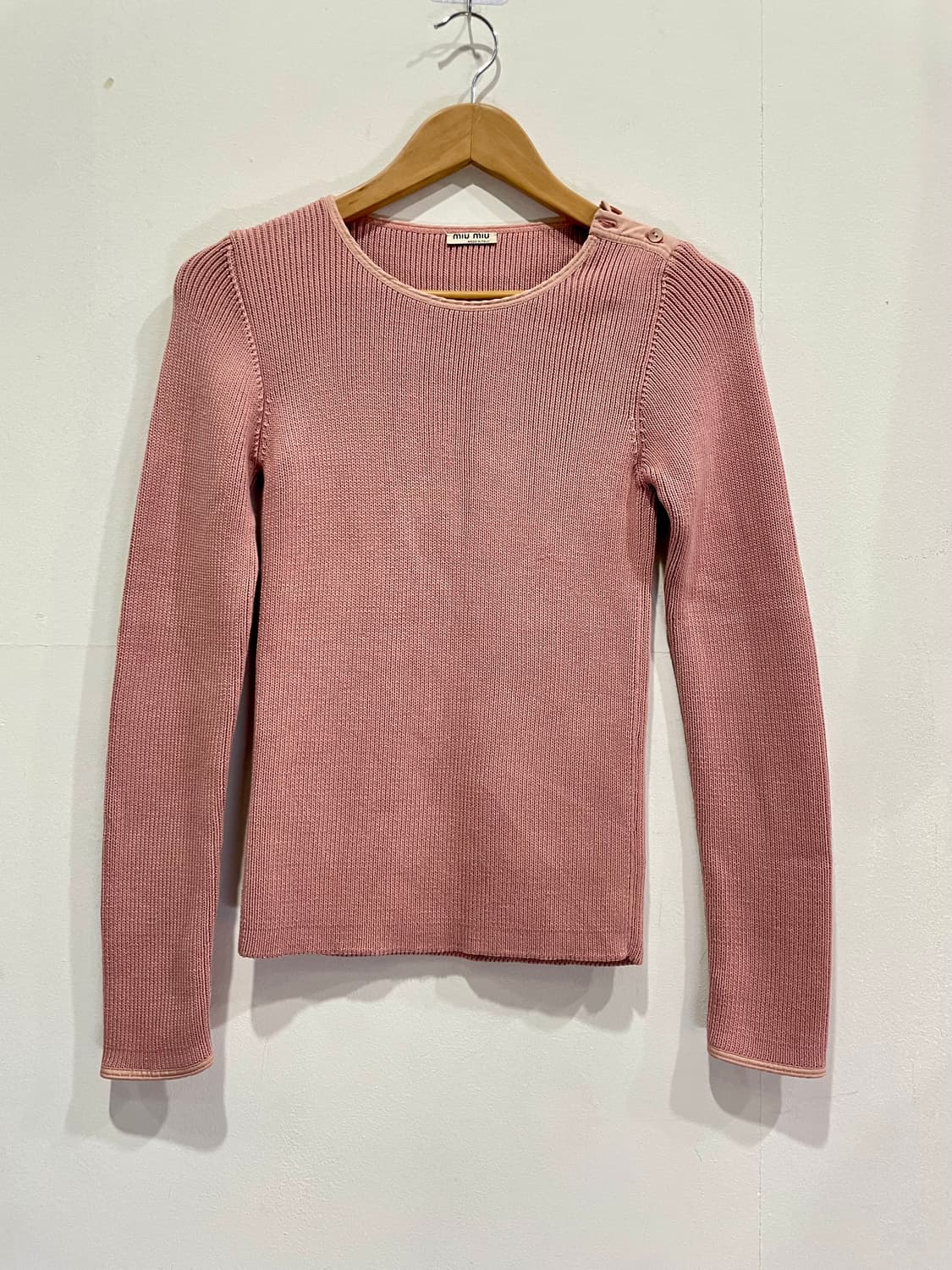 미우미우 핑크 골지 니트 42 정품 상품이미지1