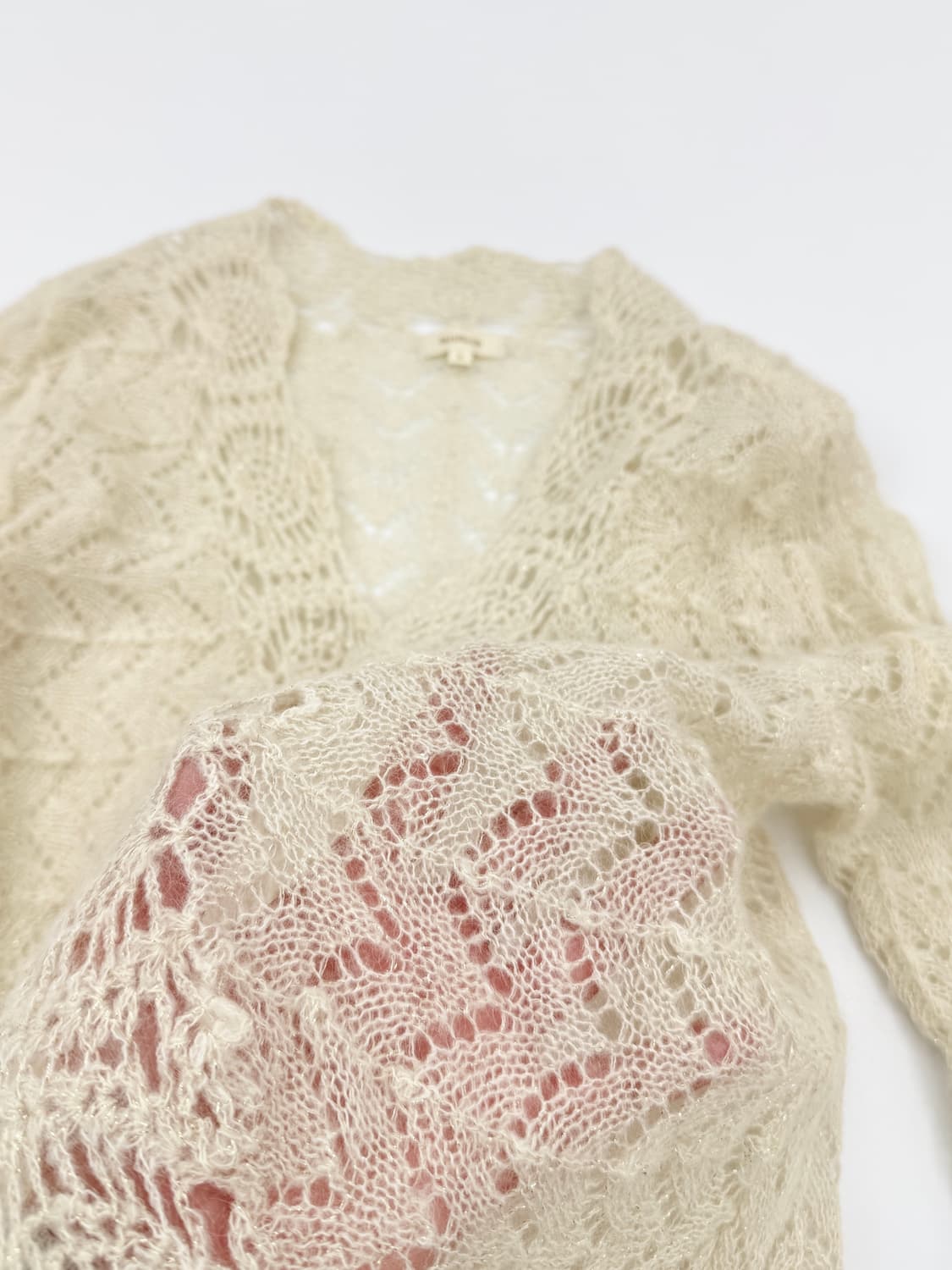 빈티지 Hushush 아이보리 레이어드 레이스 가디건 상품이미지5