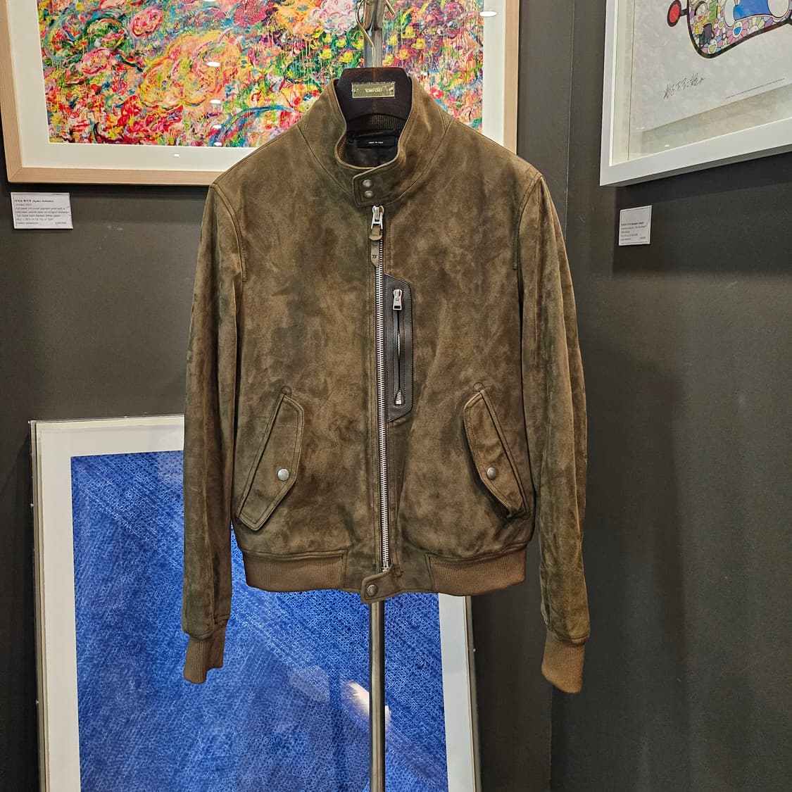 톰포드 캐시미어 스웨이드 헤링턴 하이넥 자켓 상품이미지1