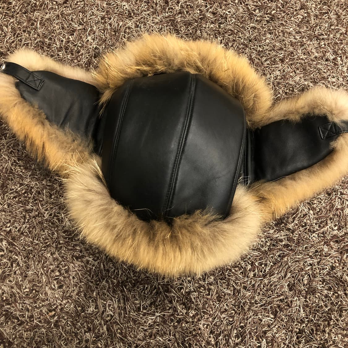 빈티지 레더 퍼 트루퍼햇 상품이미지4