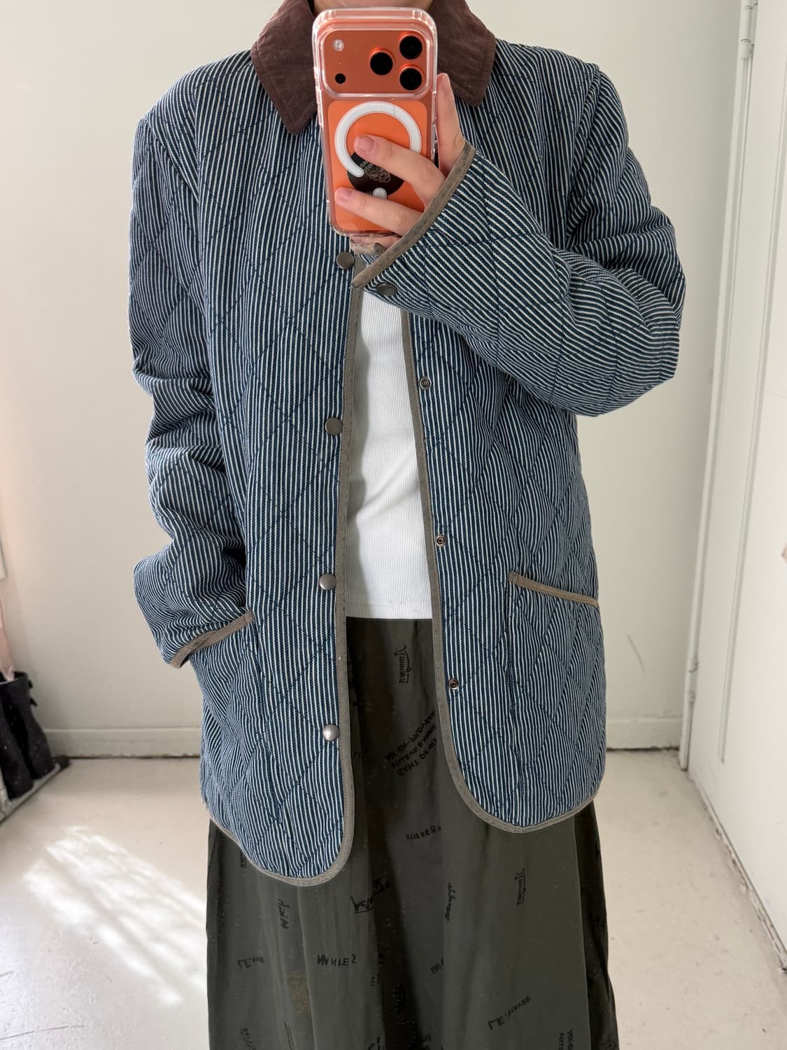 일본빈티지 BAFFY 히코리 퀄팅자켓 상품이미지4