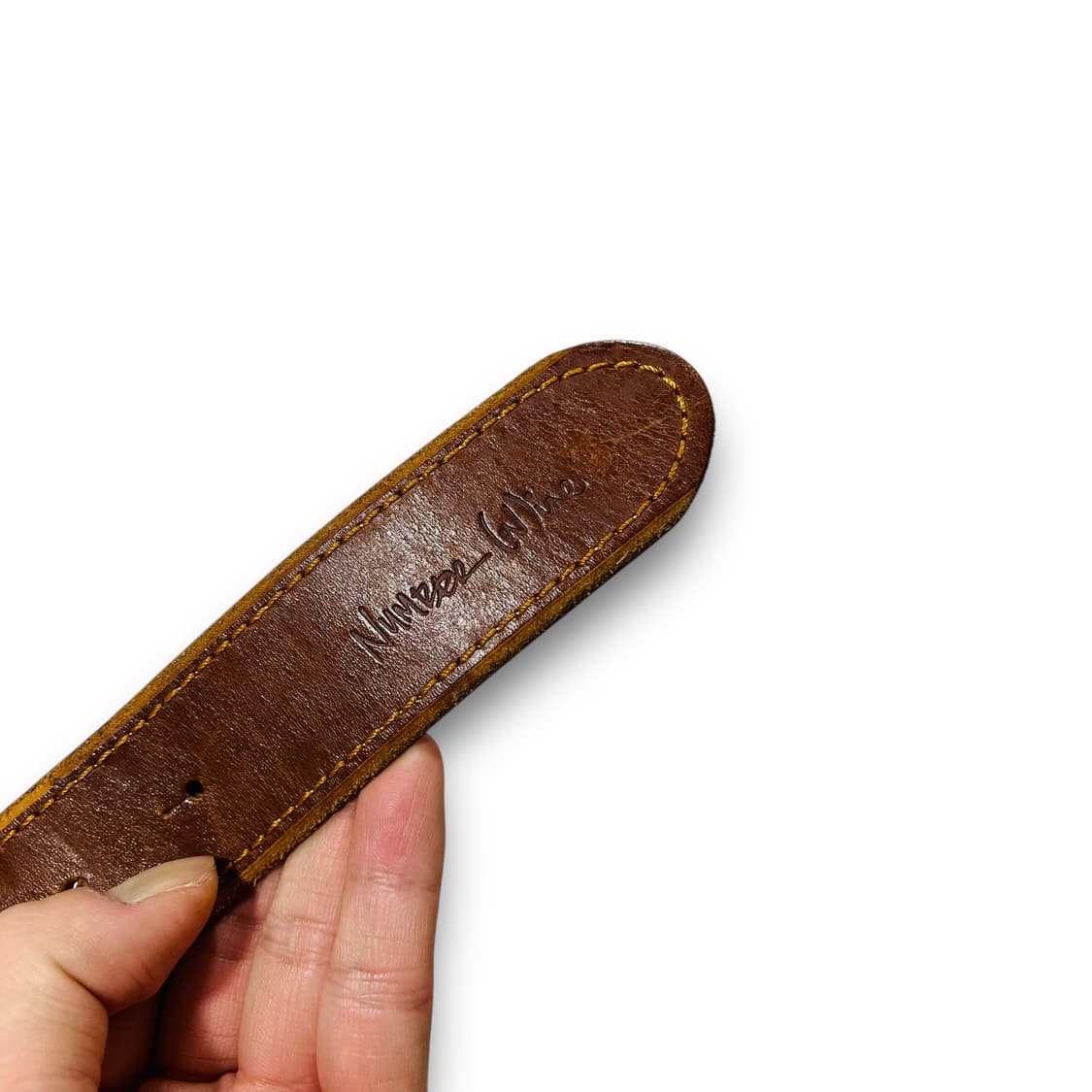 넘버나인 웨스턴 버클 딥 브라운 빈티지 가죽 벨트 상품이미지7