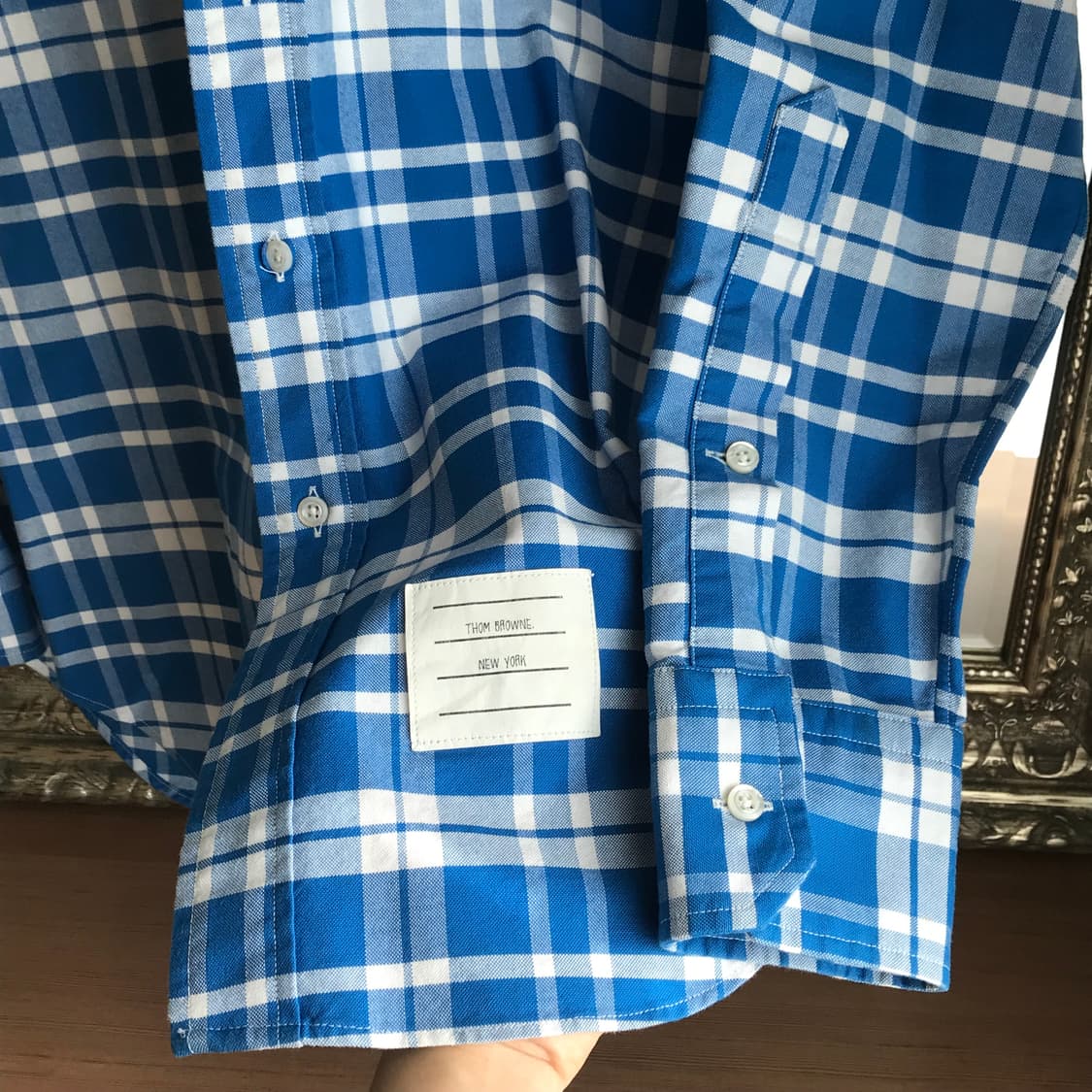 톰브라운 블루 체크 히든 삼선 옥스퍼드 셔츠 새상품! 상품이미지6