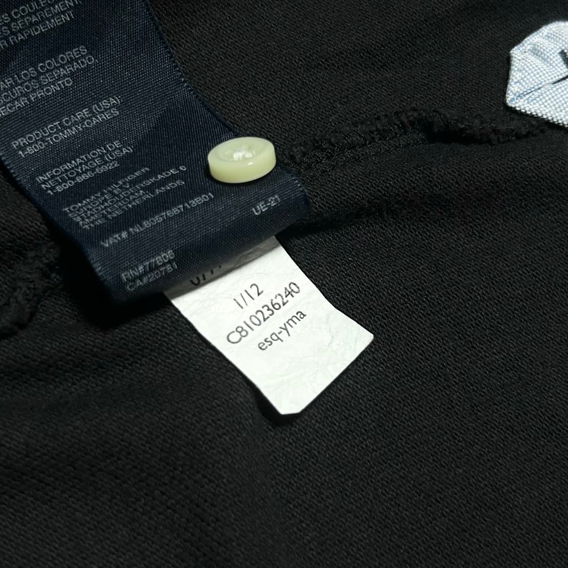 [M] Tommy 타미힐피거 베이직 블랙 코튼 반팔 카라티 상품이미지4