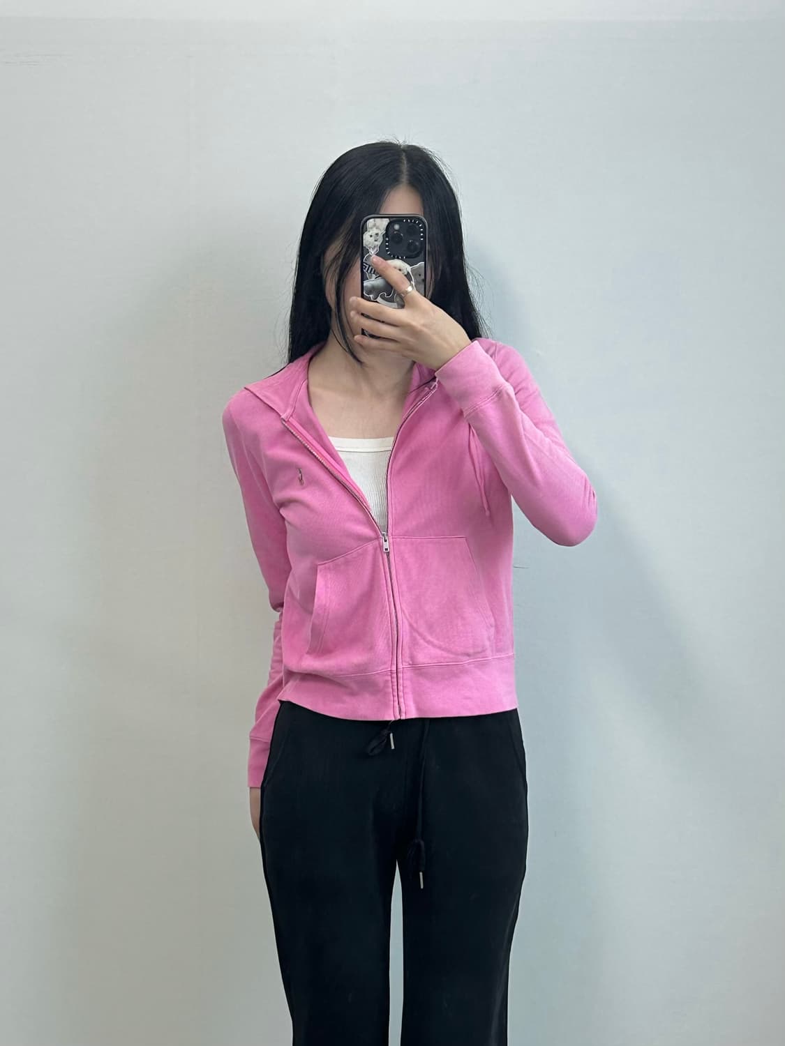 폴로 랄프로렌 자수로고 핑크 후드집업 상품이미지1