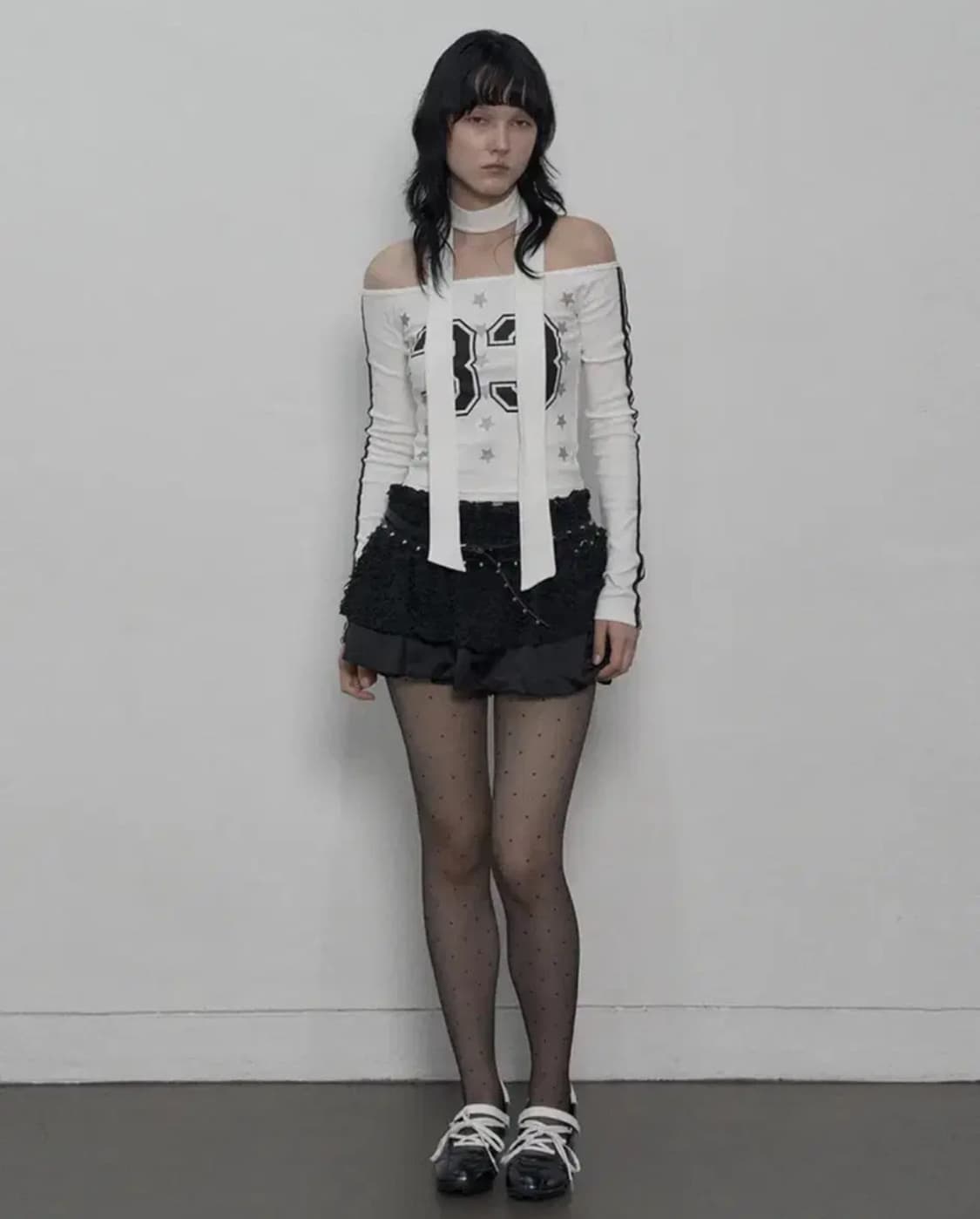 셋업이엑스이 33star off-shoulder set/화이트 상품이미지1