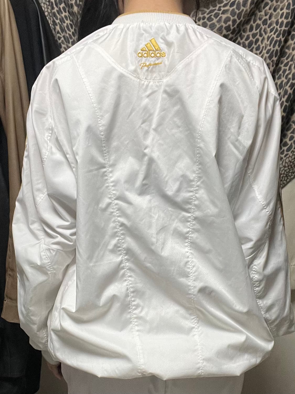 00s 아디다스 화이트 골드 메탈릭 셋업 웜업 져지 상품이미지5