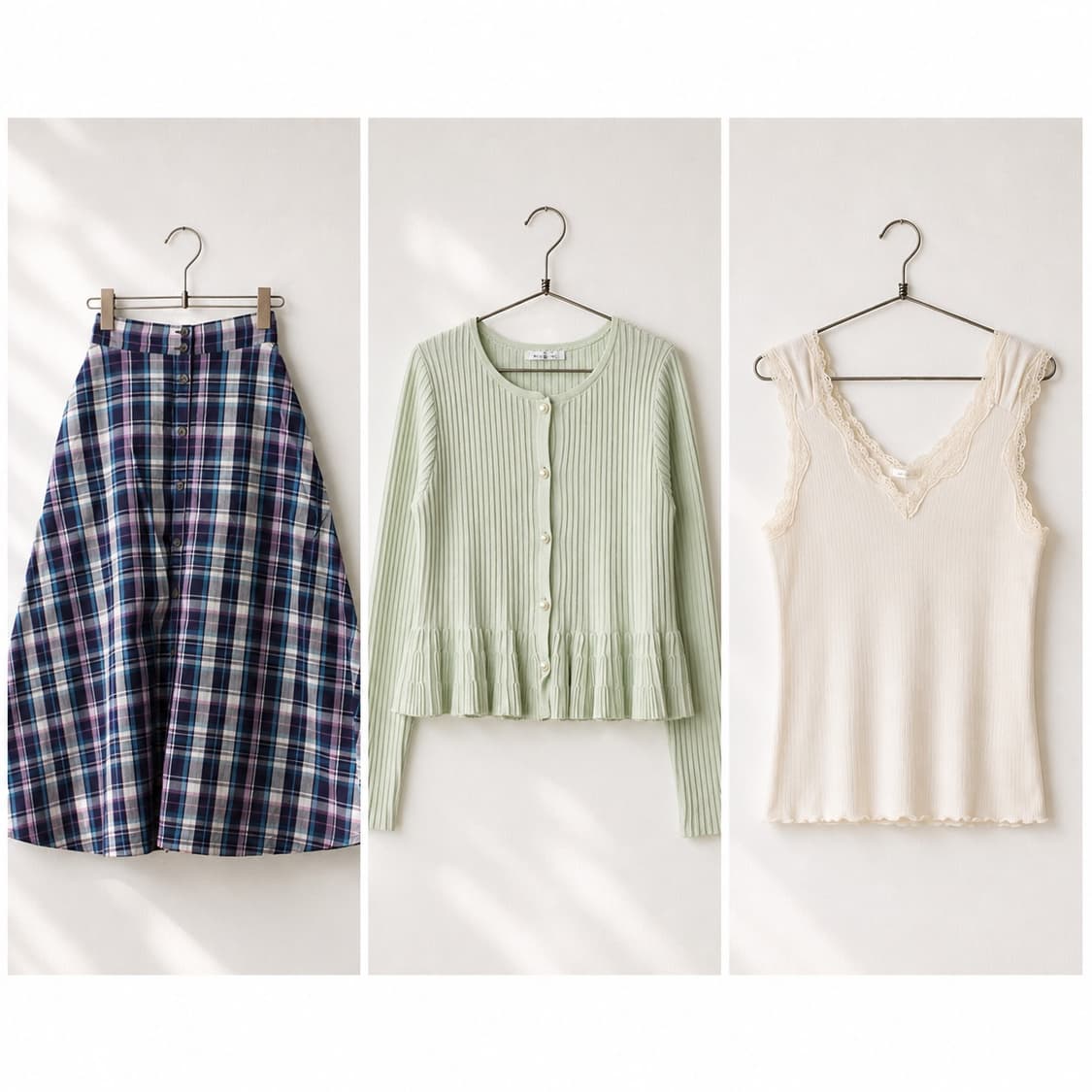 은은한 오후 체크 코디 set 상품이미지2