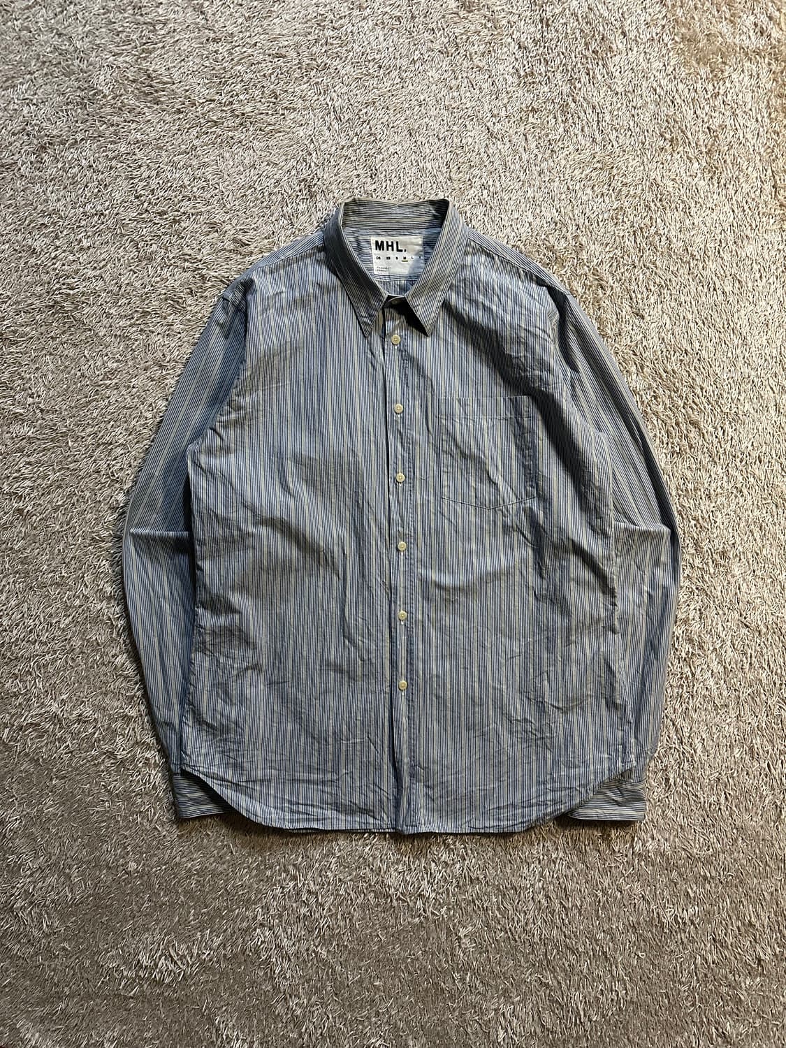 매장판) 마가렛호웰 MHL 스트라이프 슬림 워크 셔츠  상품이미지1