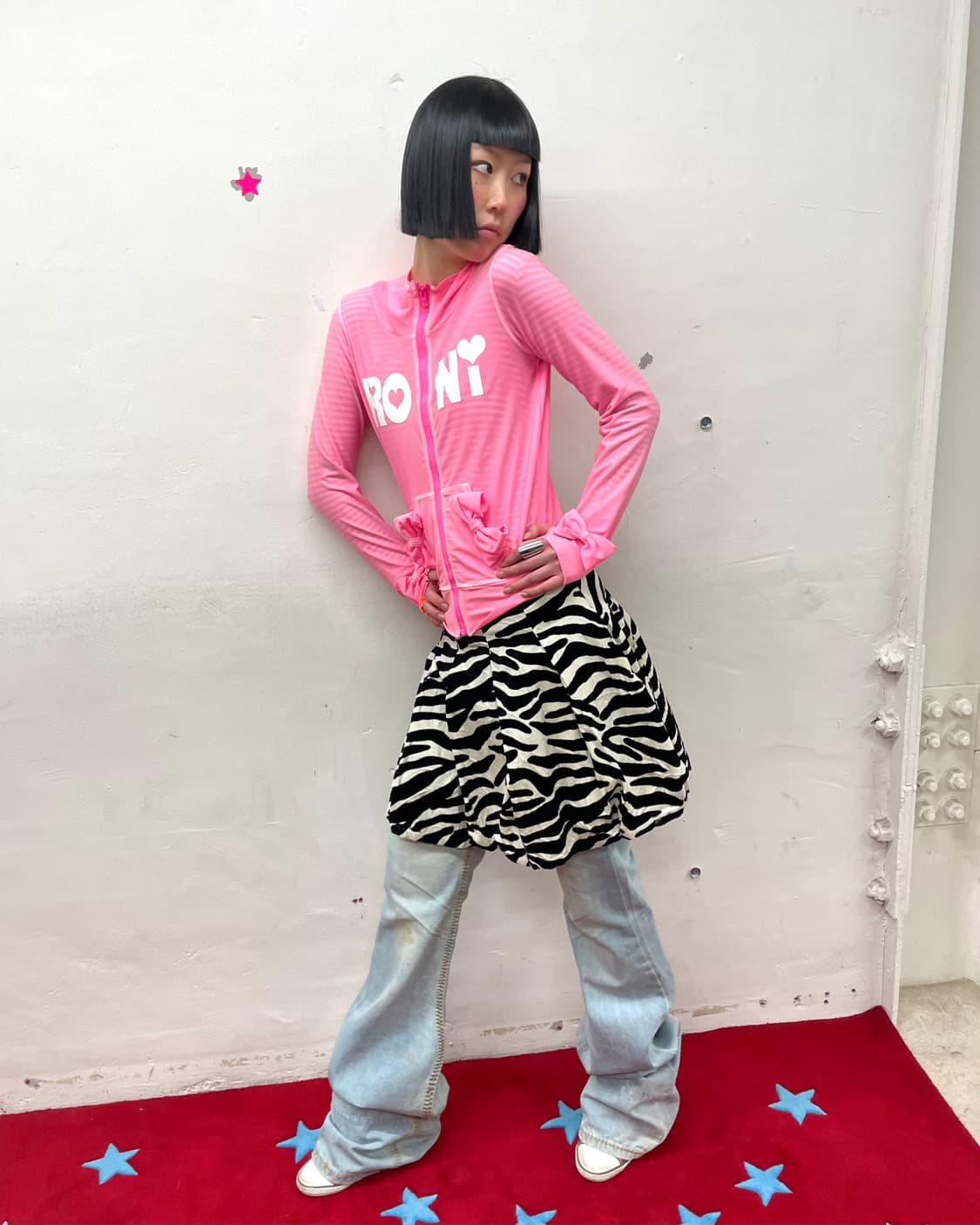 Roni Ribbon Pink Hoodie Zip-Up 상품이미지7