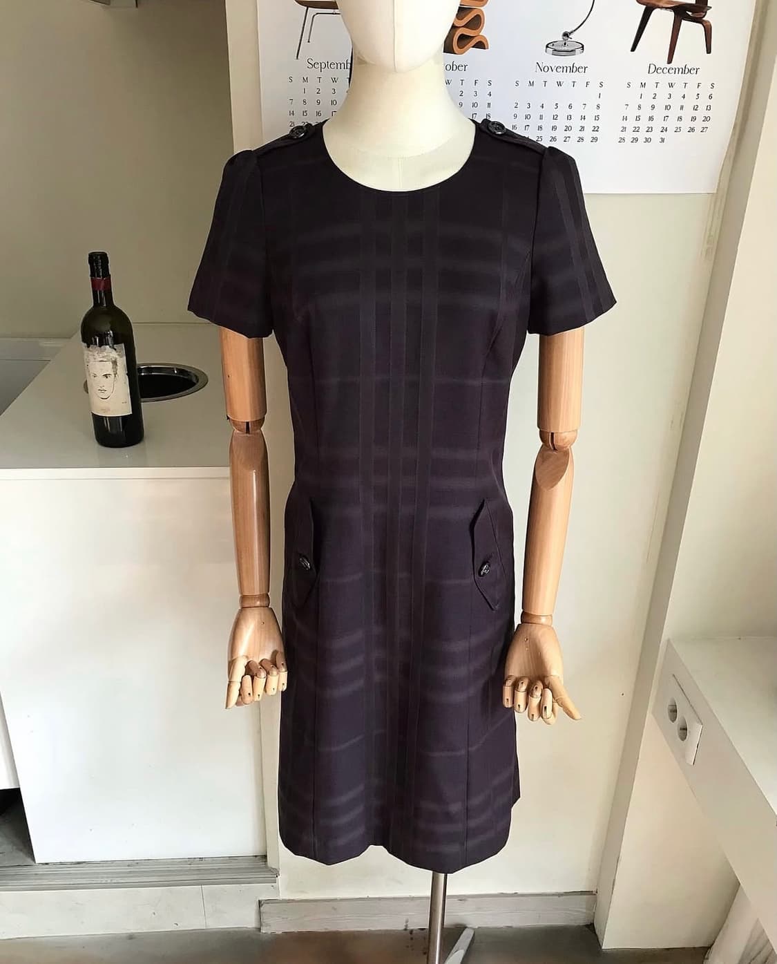 버버리 미니멀 체크 원피스 상품이미지8