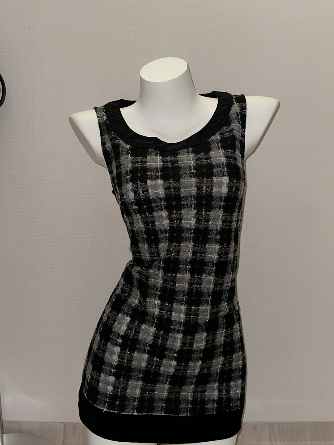 빈티지 트위드 슬리브리스 미니 원피스 상품이미지4