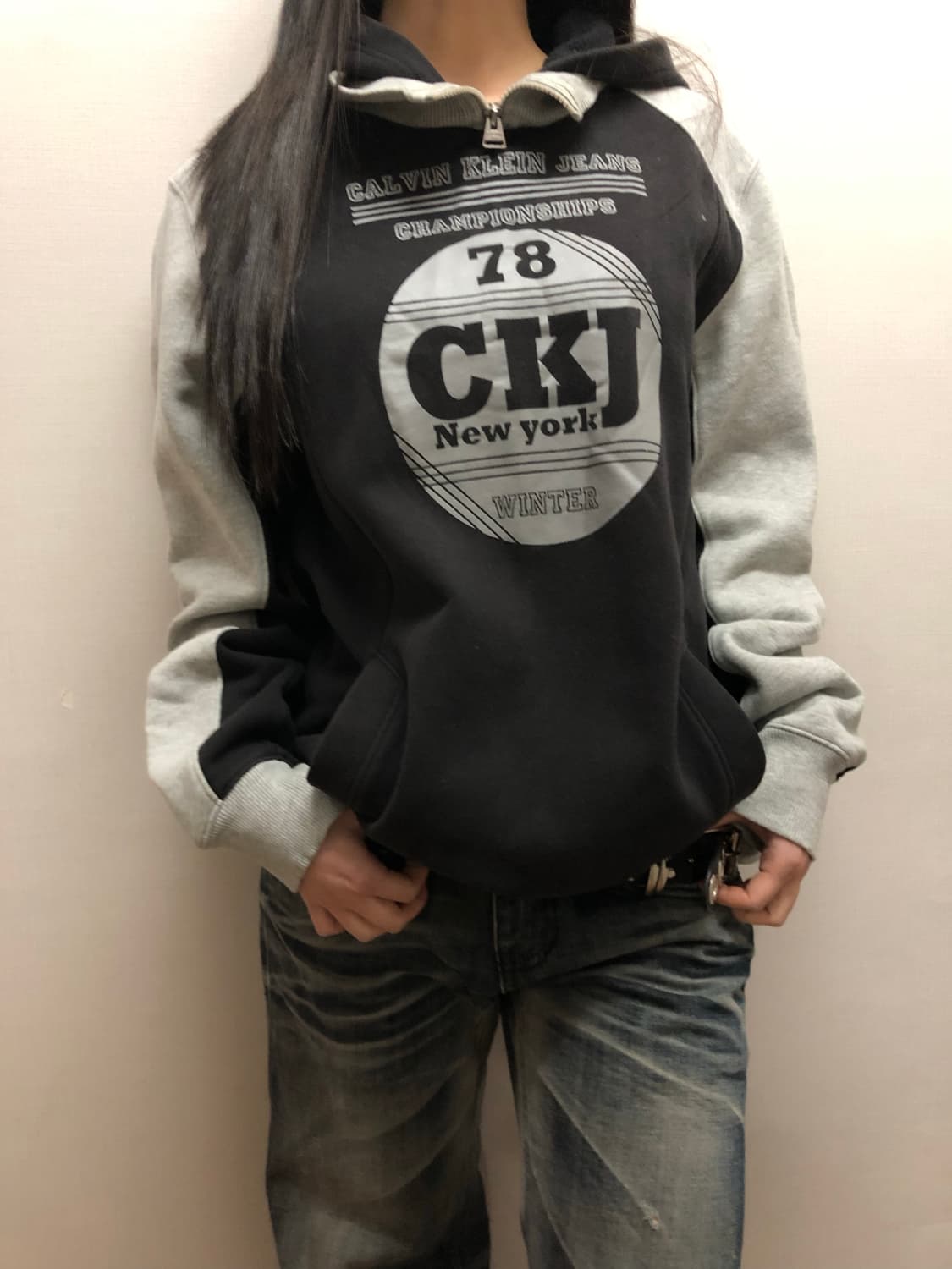 빈티지 캘빈클라인 블랙 후디 상품이미지2