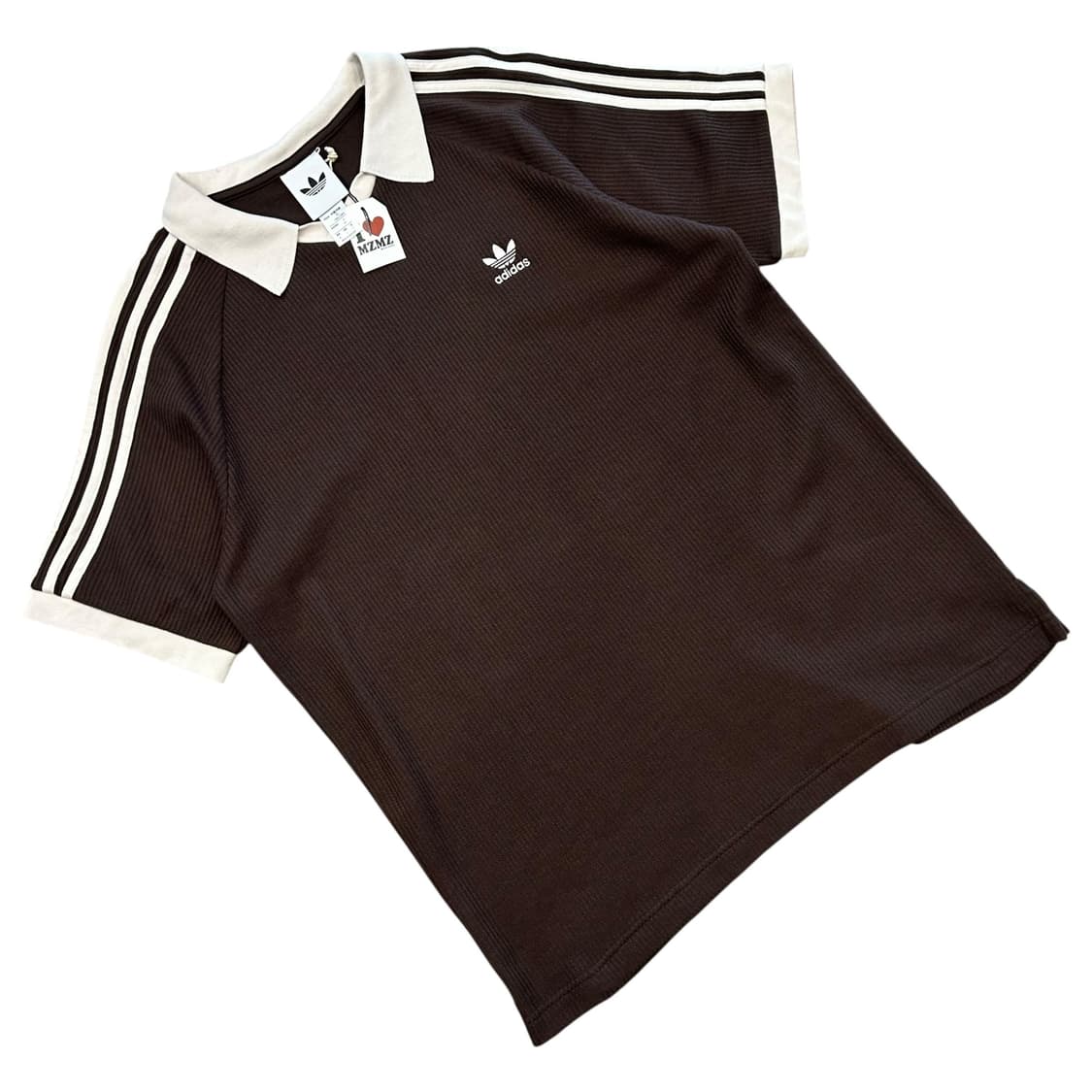 [XL] 아디다스 와플 사이드라인 카라 티셔츠 브라운 A280 상품이미지1