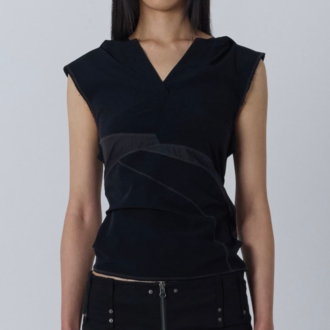 미스테페넘 VOL. 2.5 Hoodie sleeveless Bk 상품이미지2