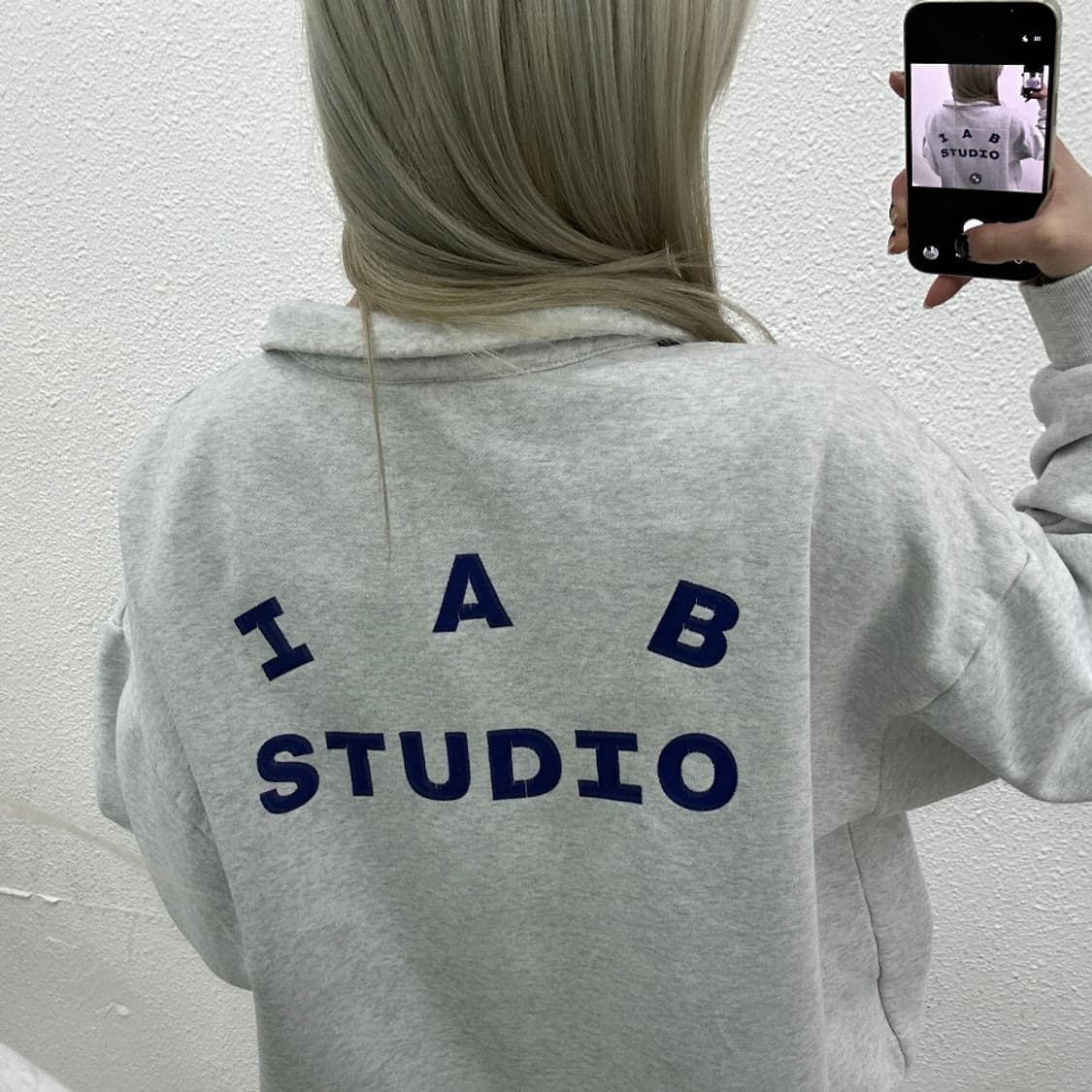 아이앱 스튜디오 백멜란지 반집업 XL 상품이미지2