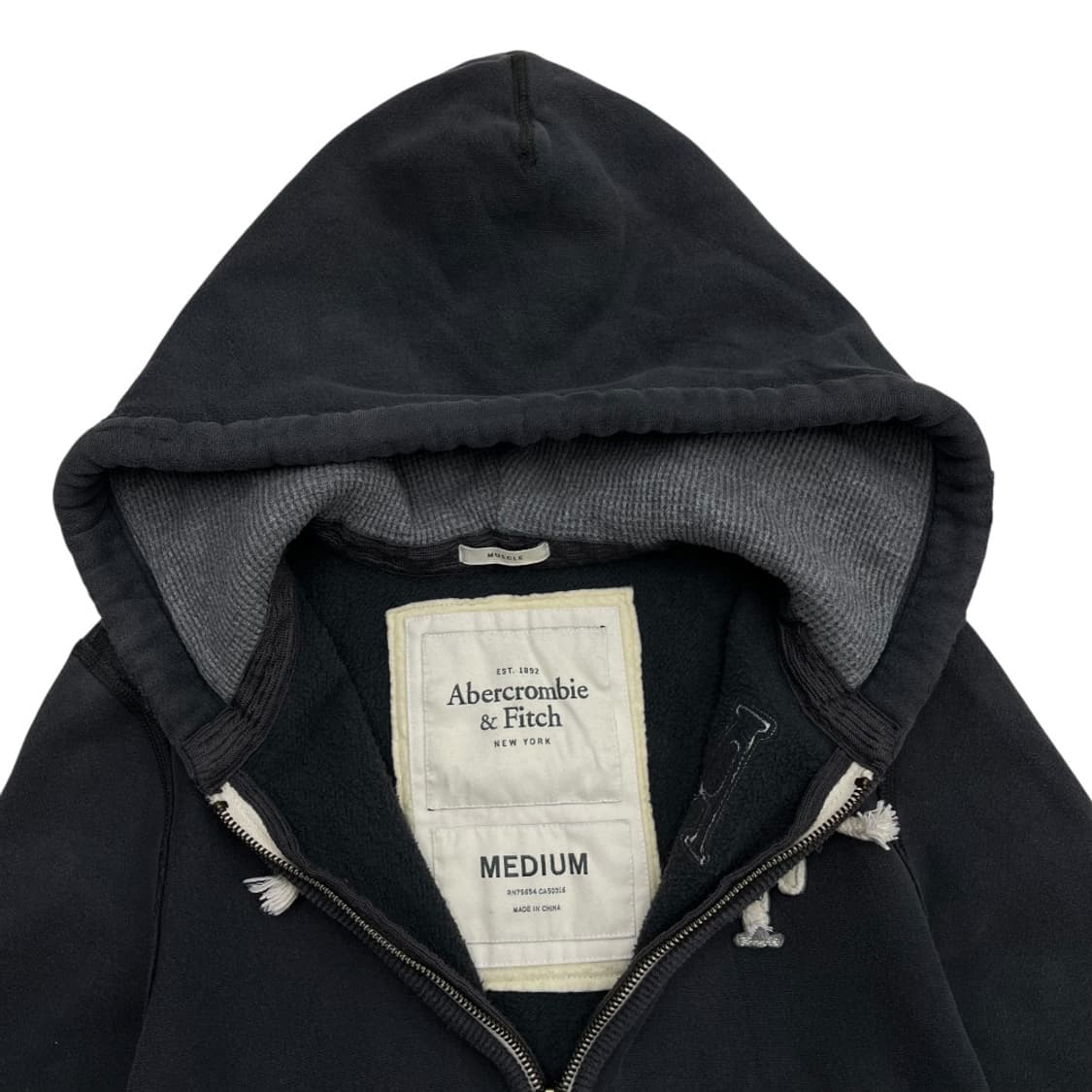 아베크롬비 패치로고 차콜 후드집업 M 상품이미지5