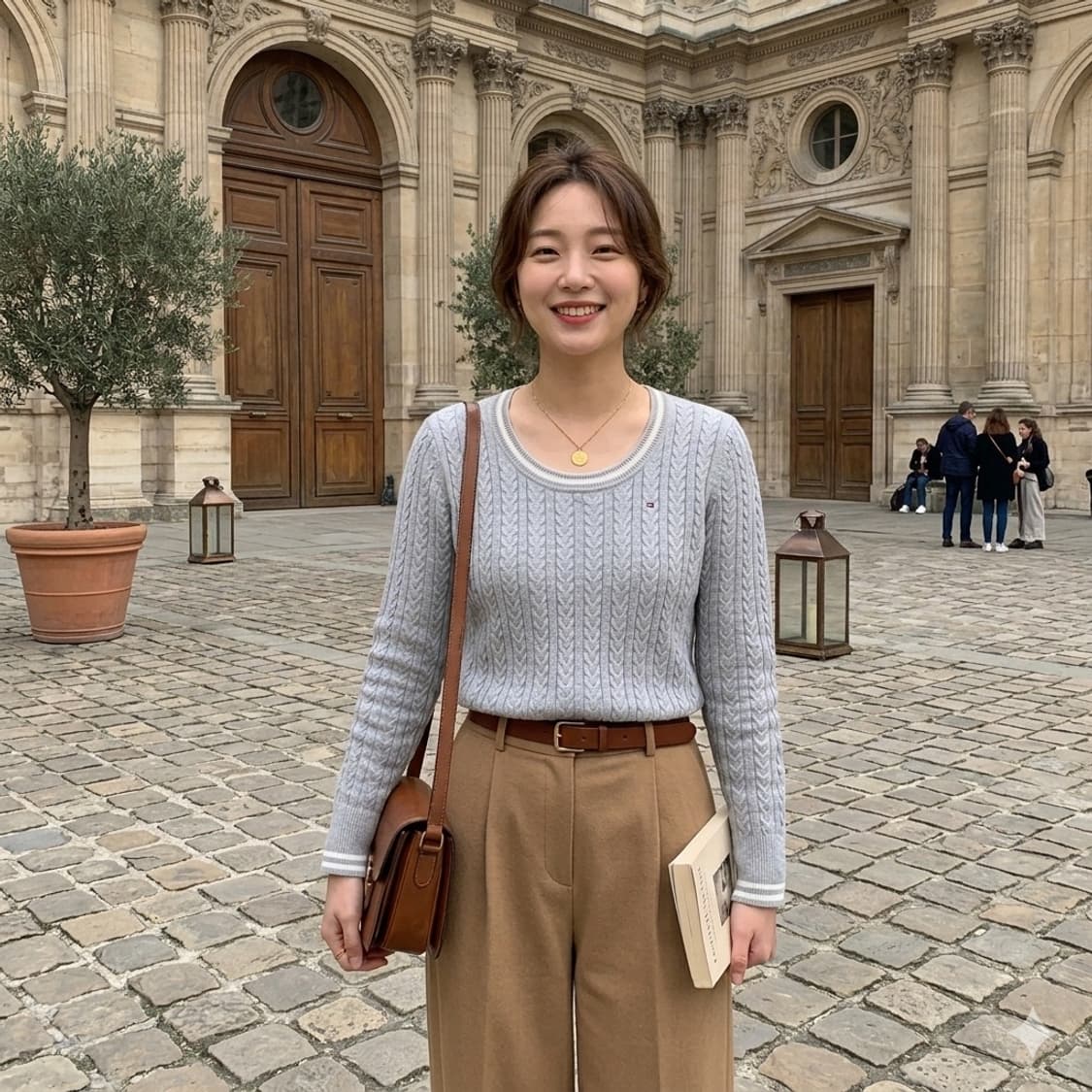 타미힐피거 로고 케이블 니트 면소재 봄니트 상품이미지1