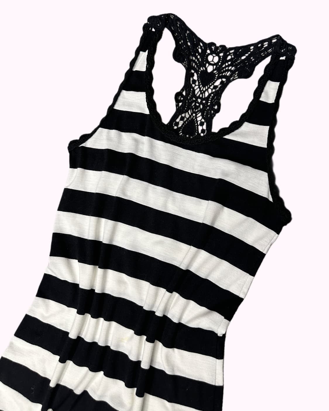 stripe heart crochet long dress 상품이미지2