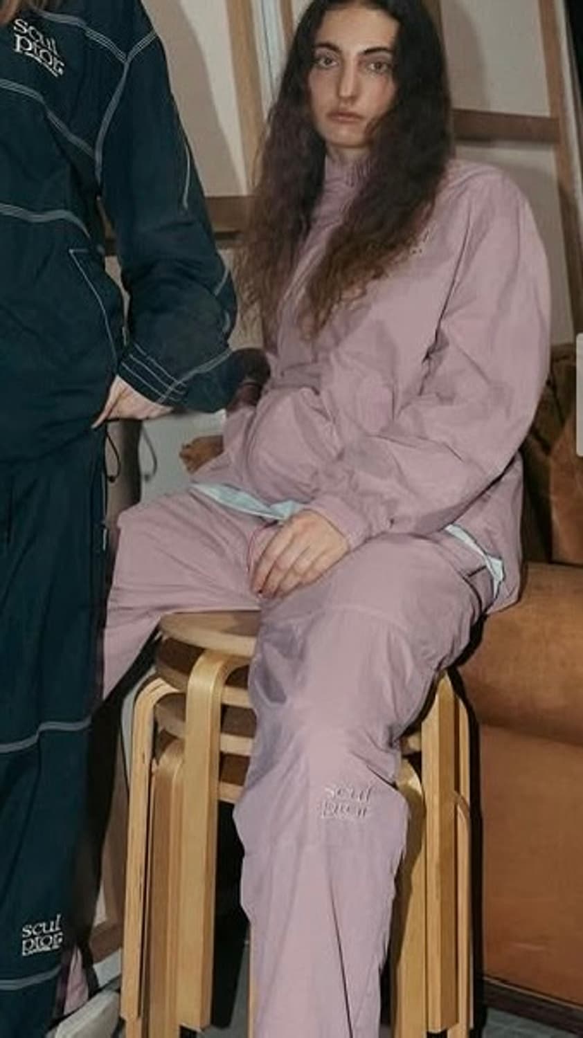 스컬프터 트리플 스티치 윈드브레이커 트랙팬츠 바람막이 세트 셋업 핑크 상품이미지2