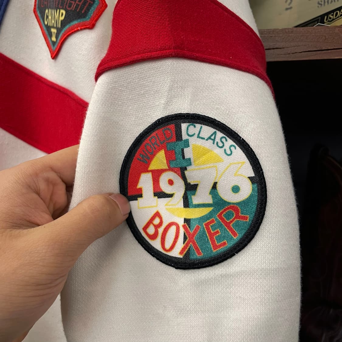 90s 아디다스 USA 복싱 클럽 패치 로고 맨투맨 스웻 셔츠 상품이미지5