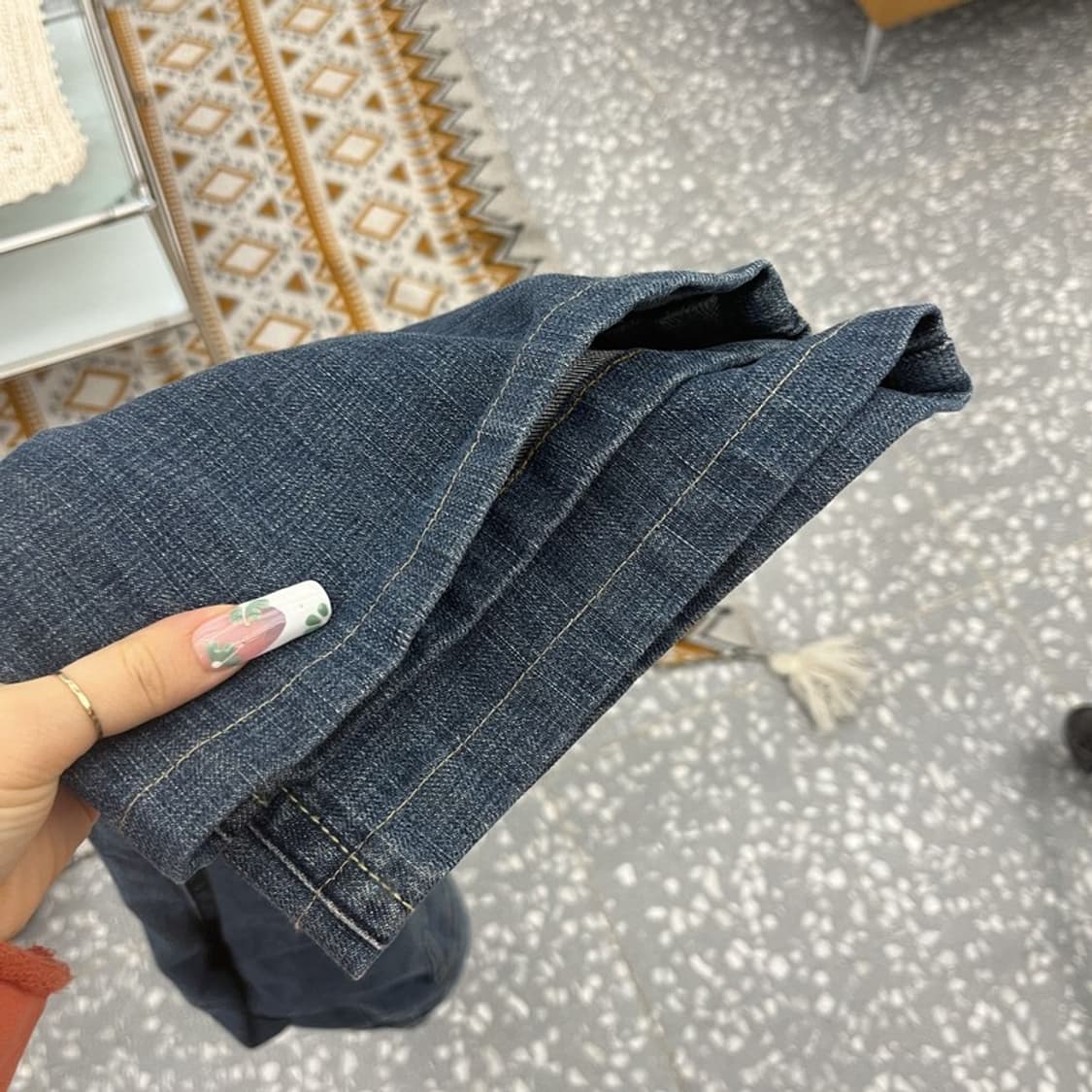 본 더치 올드스쿨 펑크 키치 포켓자수 데님팬츠 34인치 C11083 상품이미지7