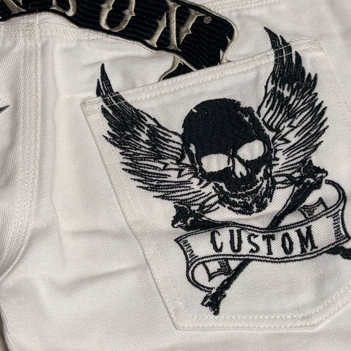 VANSON Leathers 벤슨 레더 트위티 생화이트 핀터깔 데님 팬츠 상품이미지4