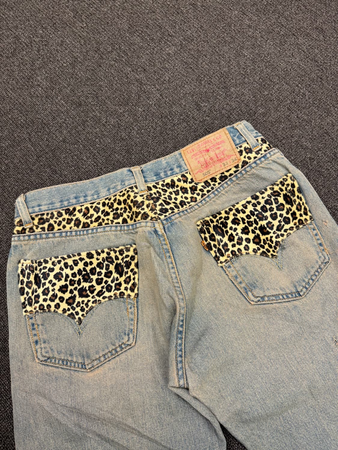 33)리바이스 빈티지 505 오렌지탭 레오파드 데님팬츠 상품이미지6