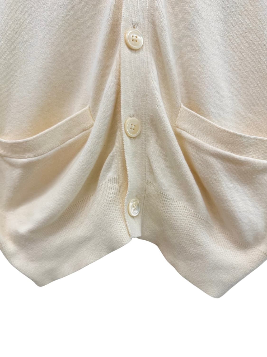 폴로 피마코튼 가디건 크림색 (XS~S) 상품이미지4