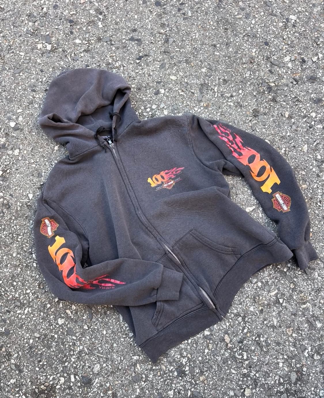 할리데이비슨 플레임 100주년 후드집업 상품이미지1