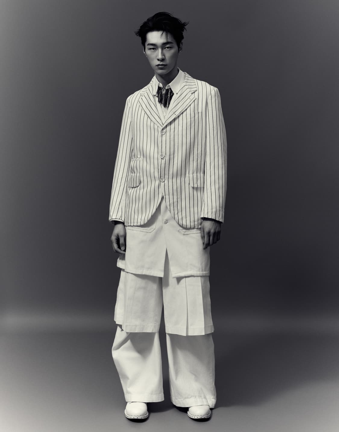 꼼데가르송 셔츠 라인 넥 프린지 셔츠 M  상품이미지2