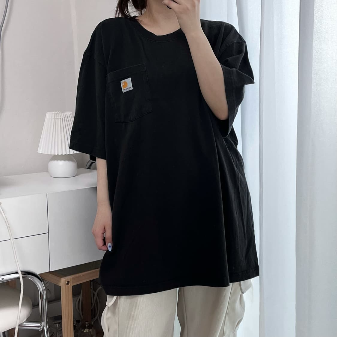 [정품] 칼하트 블랙 포켓 반팔티 [ 루즈핏XL ] 상품이미지2