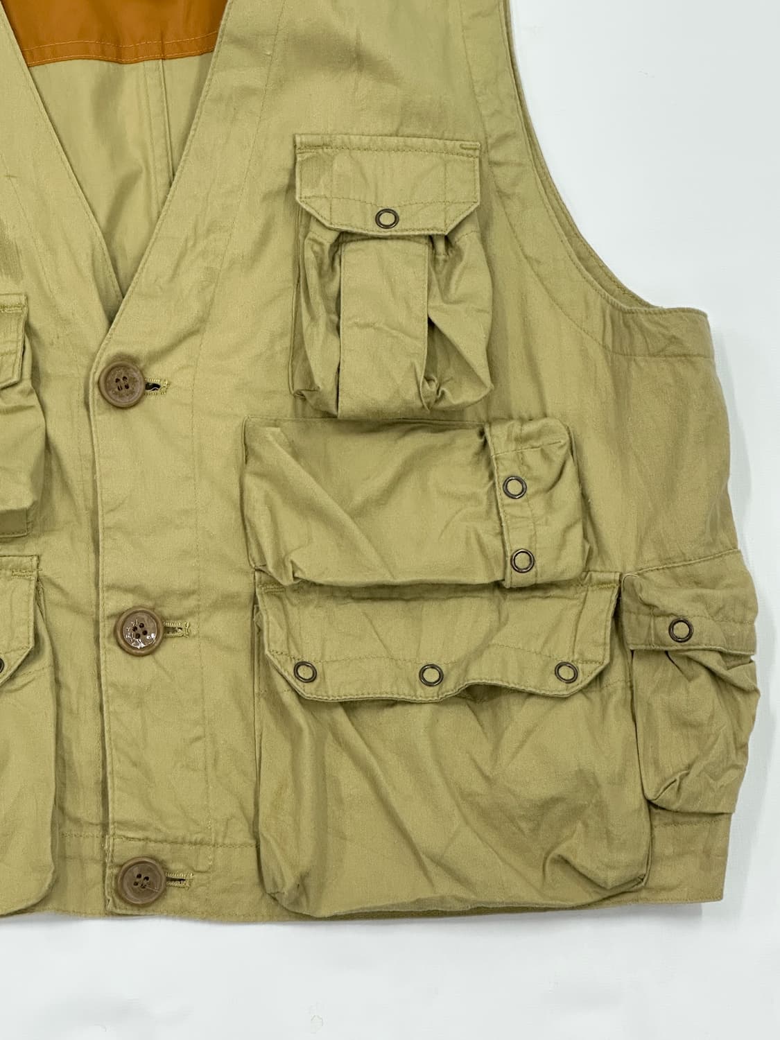 SPINASH 포켓 베스트 베이지 아메카지 빈티지 조끼 캠퍼 캠핑 상품이미지6