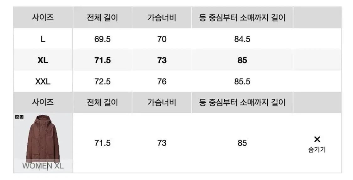 (XL)유니클로U 자켓 / 유니클로U 릴랙스파카 상품이미지6