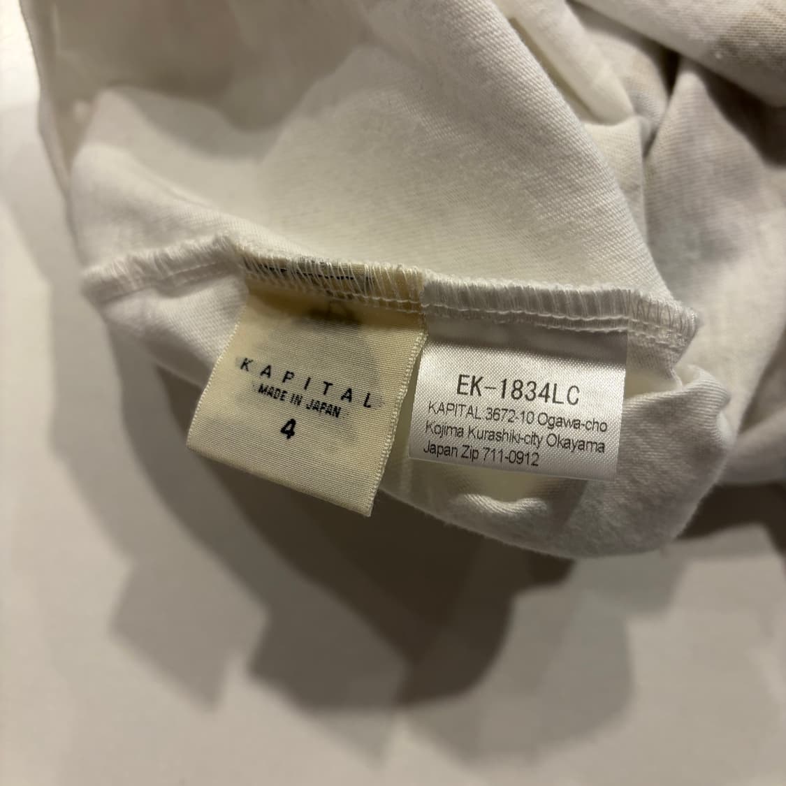 [4] 캐피탈 벨트 프린팅 긴팔 롱슬리브 티셔츠 화이트 C537 상품이미지7