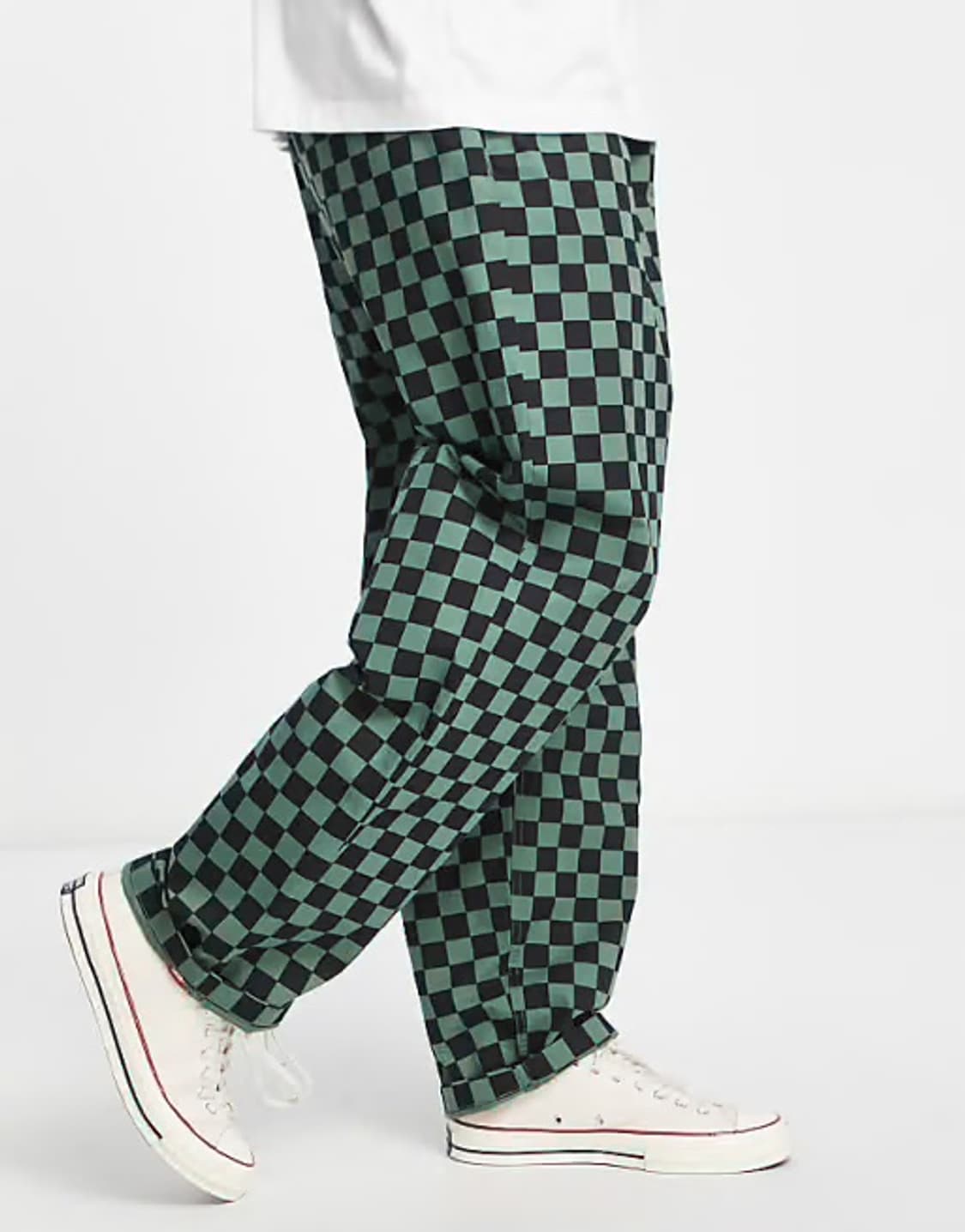 반스 체커보드 배기 테이퍼드핏 밴딩 팬츠 (M) 상품이미지7