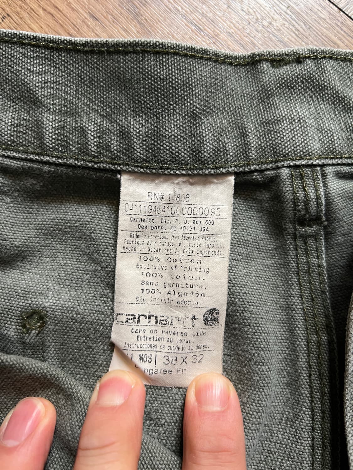 [38]칼하트 USA 빈티지 워싱 모스그린 카펜터 워크 팬츠 M4 상품이미지8