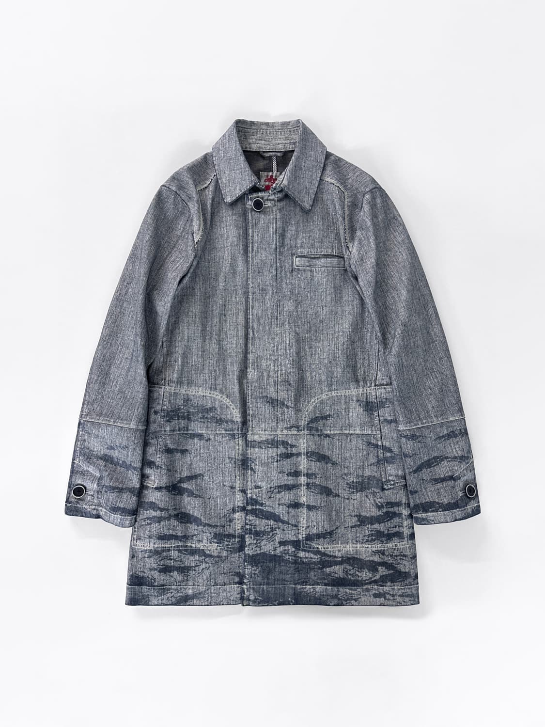 90s 마리떼 프랑소와 저버 패턴 데님 초어 코트 상품이미지1