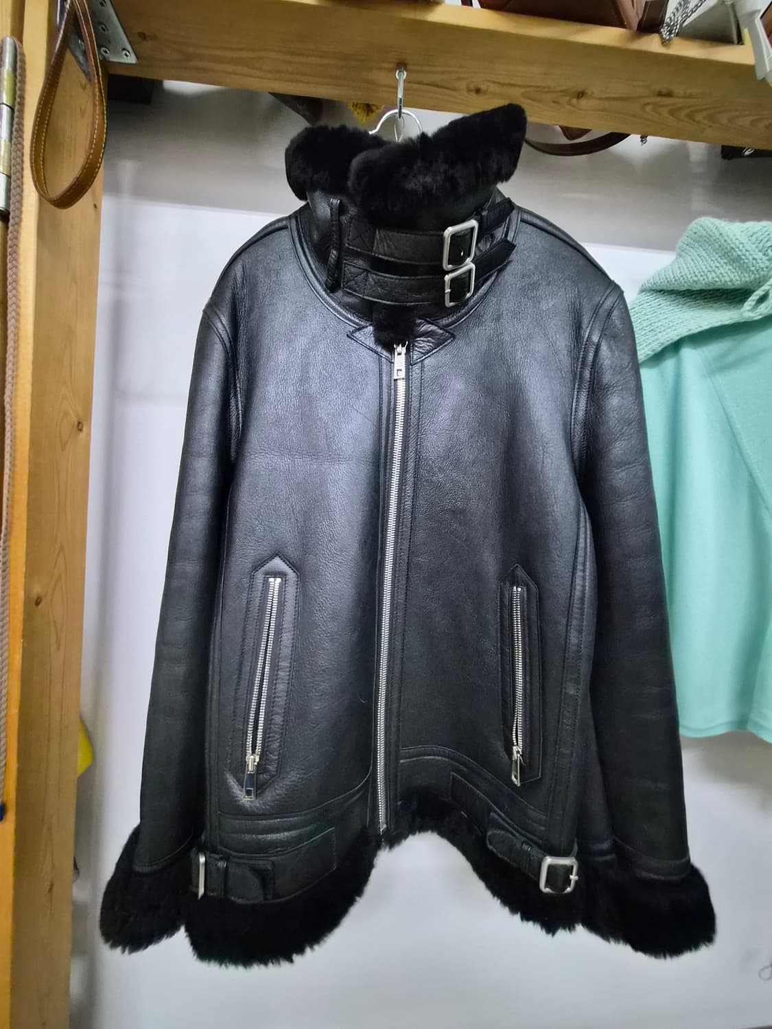 수입 리얼 무스탕 라이더 양털. 양가죽 상품이미지1